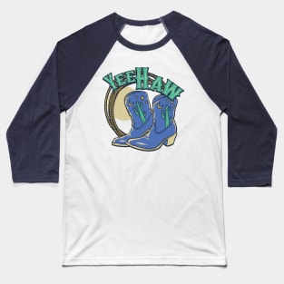 YeeHaw - These Boots Were Made for Walking | Blue Cowboy Boots Desert Night Moon Baseball T-Shirt